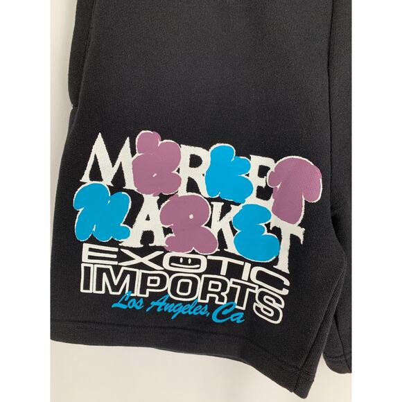 Market Exotic Mens Automobile Sweatshorts Size Medium Black New Car Streetwear - Picture 2 of 9